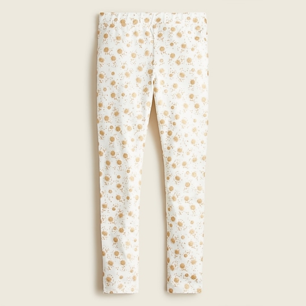 New! J.CREW sz 5 Crewcuts Girl's Bottoms Leggings Gold Metallic Floral NWT